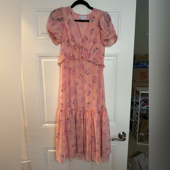 LoveShackFancy x Target FLEUR Dress PINK MELON Floral Size 4 - Picture 7 of 7